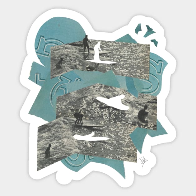 Surf on the ocean Sticker by KiraEWong